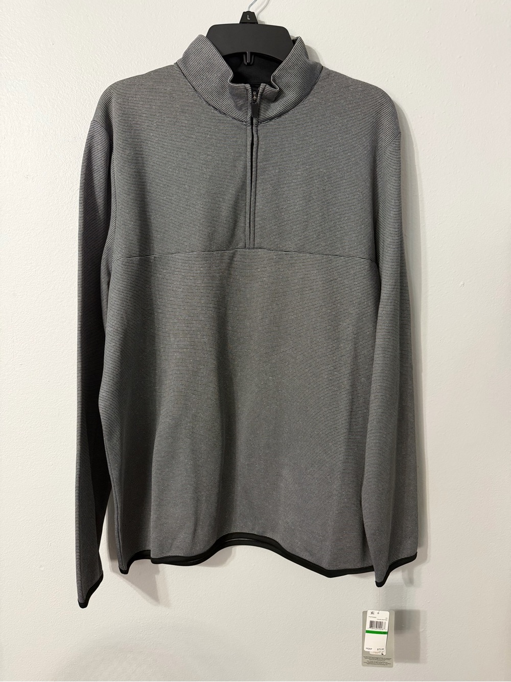 PGA Tour Men's Gray Quarter-Zip Pullover Sweater Jacket L, XL, XXL